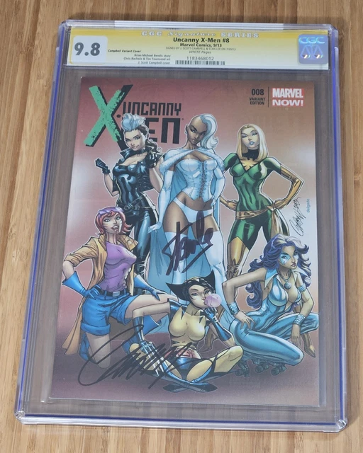 Uncanny X-men #8 CGC SS 9.8 Variant - Signed By Stan Lee & J.Scott Campbell!