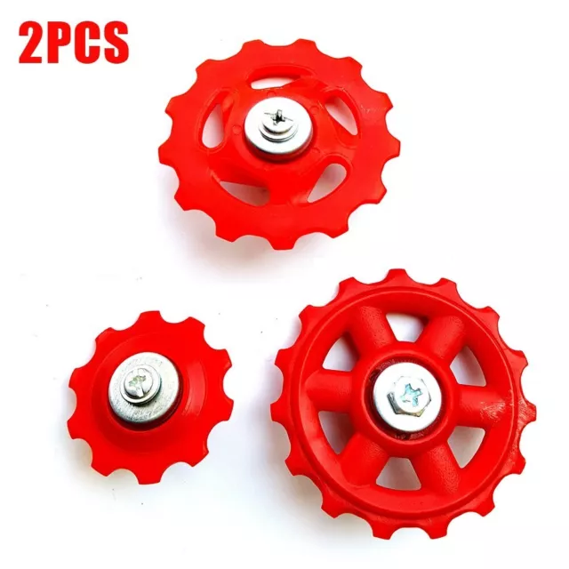 Red Guide Wheels for Bicycle 678 Speed Rear Derailleur Lightweight and Durable
