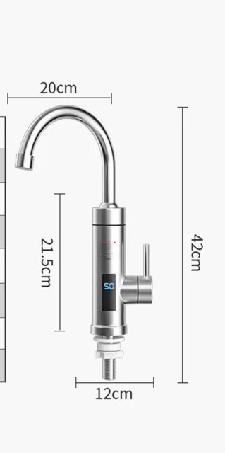 Elektrisch Heizung Wasserhahn Küche Badezimmer Schnell Instant Heißwasser 360° 3
