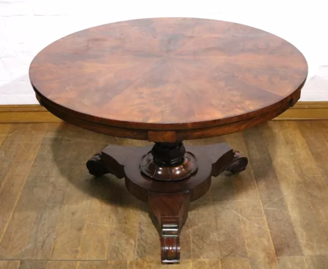 Antique Victorian circular breakfast kitchen table - round dining table