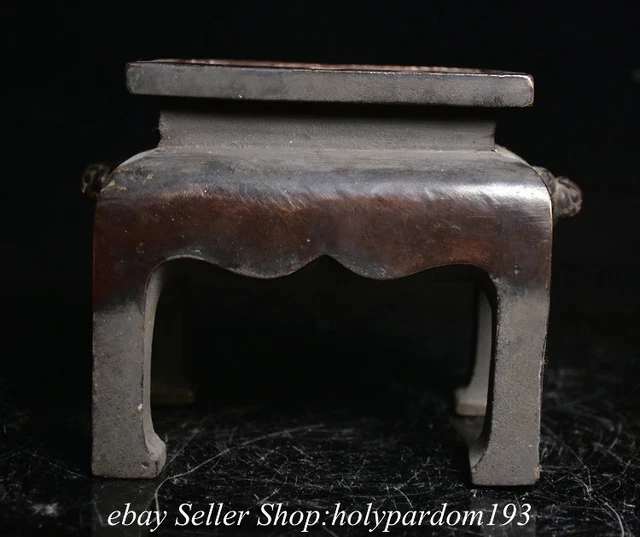 5.2" Marked Old Chinese Bronze Dynasty Palace 4 Leg incense burner Censer