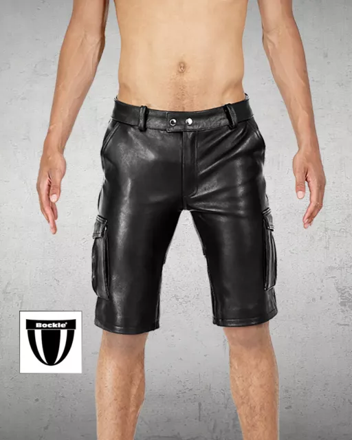 Bockle® BoB Cargo Leder Shorts kurze Lederhose Herren dickes Leder BOCKLEDER.DE