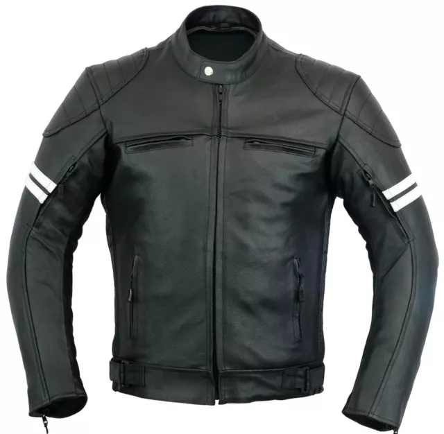 Franklin Vented Motorbike Leather Jacket Motorcycle Protection CE