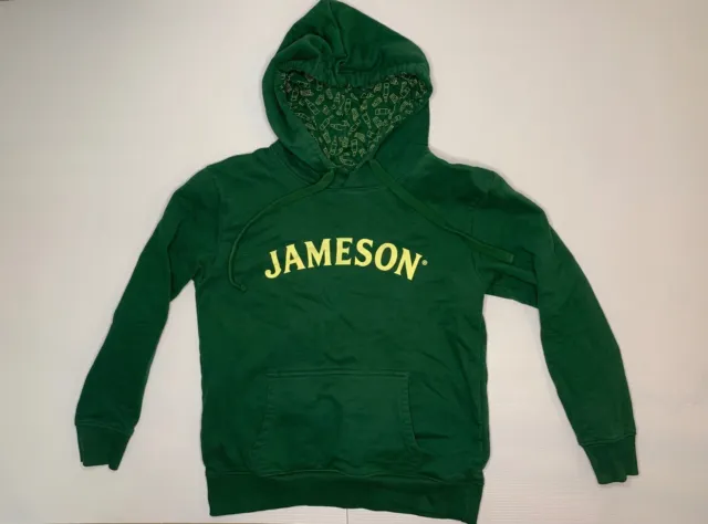 EUC Comfy Soft Jameson Irish Whiskey Hoodie Green Sweatshirt Men's Size Small