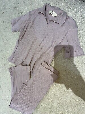 Girls H&M Purple Co-Ord Outfit Too Trousers Size Age 2-3 Years