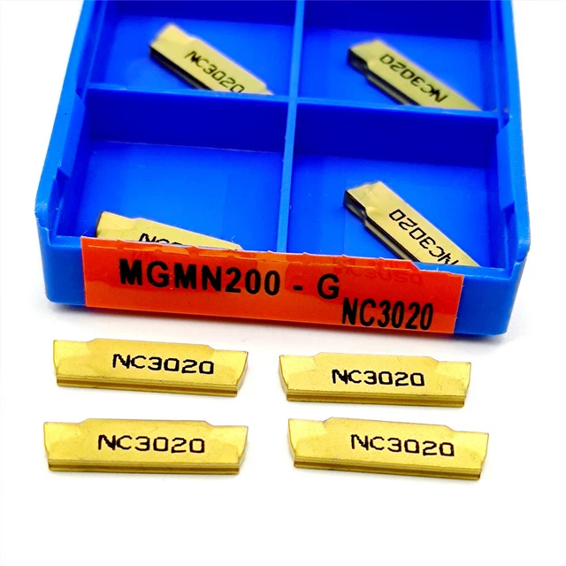 50Pcs MGMN200-G NC3020 2mm CNC Cut-Off Grooving Carbide Inserts For Steel MGEHR