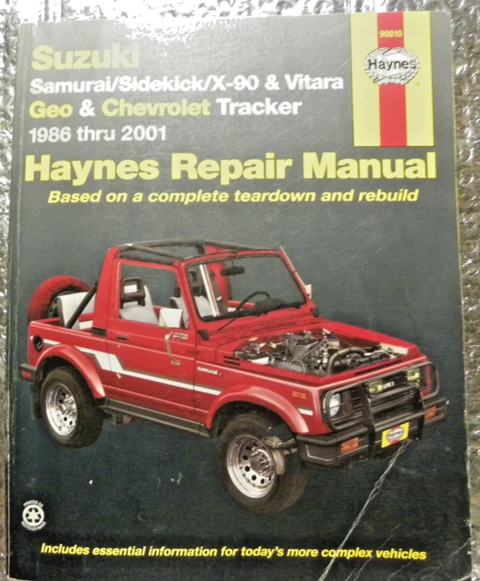 MANUAL DE REPARACIÓN Haynes 1986-2001 Suzuki Samurai