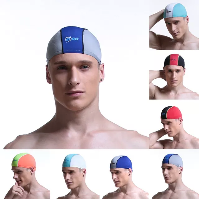 Fashionable Bathing Hat Unisex Elastic Swim Cap for Men and Women (Polyester)