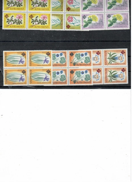 Romania 1961  LOT CENTENAR GRADINA BOTANICA  B4 DANTELAT  MNH