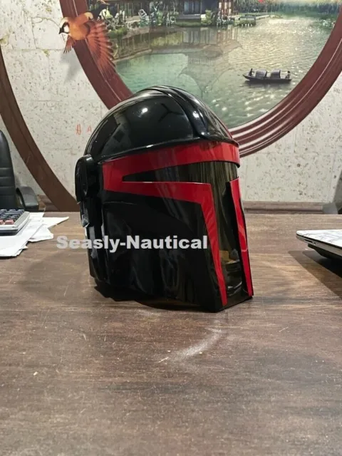 manorian helmetMandalorian Helmet Beskar Helmet Armor Mandalorian Cosplay Black