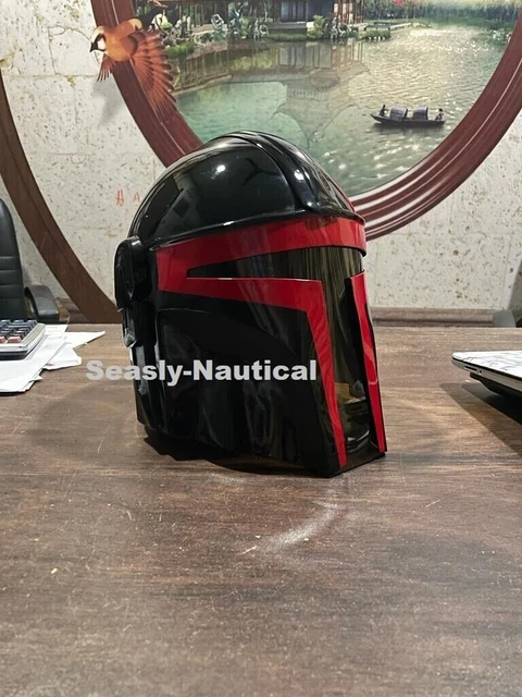 manorian helmetMandalorian Helmet Beskar Helmet Armor Mandalorian Cosplay Black