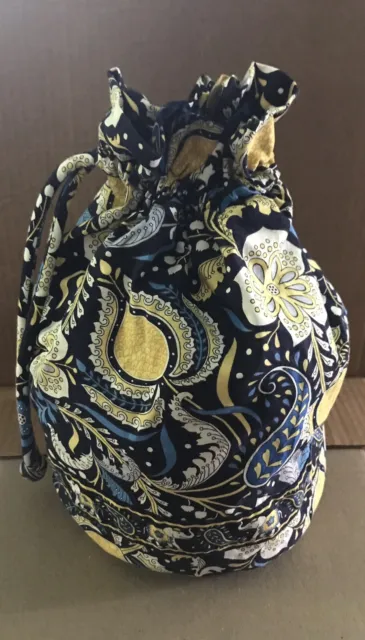 Vera Bradley Ellie Blue Lined Ditty Bag Pool Gym Beach Lunch Drinks Swimsuit GUC