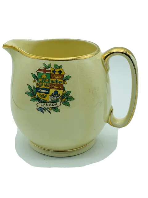 ROYAL WINTON GRIMWADES CREAMER PITCHER w/COAT OF ARMS CANADA MADE IN ENGLAND