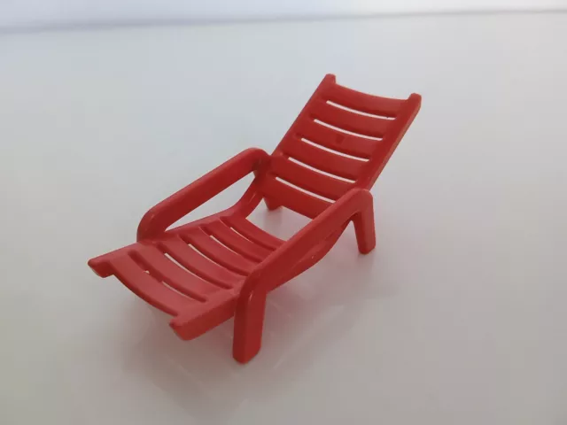 Playmobil Sets 3205, 4281, 5433 - Chaise Longue/Transat - Rouge - B1