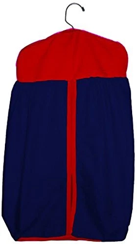 Baby Doll Bedding Solid Two Tone Diaper Stacker, Navy/Red