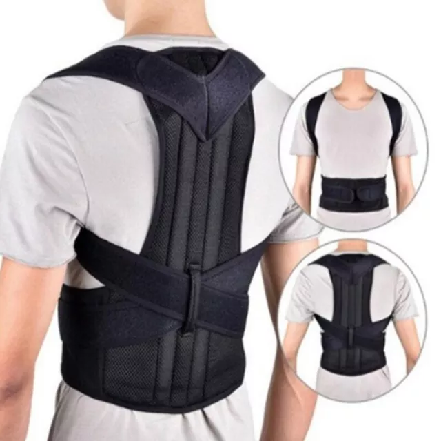 Adjustable Hump Correction Back Support Shoulder Lumbar Brace Belt Back Trainer