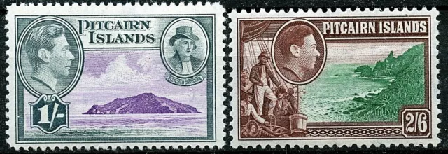 Pitcairn Islands KGVI 1940 sg7/8  1/- & 2/6d  - MH