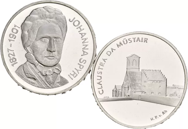Künker: Schweiz, 2 x 20 Franken 2001, Spyri, Claustar da Mustair, Silber, Top!