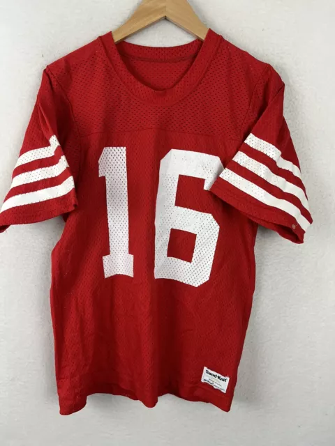 Vtg Sand Knit MacGregor Mesh Football Jersey #16 Red M/L Athletic Wear USA Made