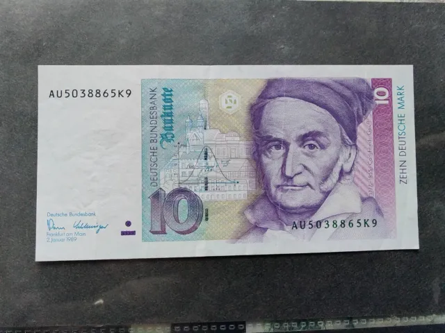 GERMANY 10 Mark Banknote  1989 Good Condition