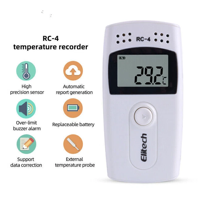 Elitech RC-4 LCD Screen USB Temperature Data Logger Recorder Monitor