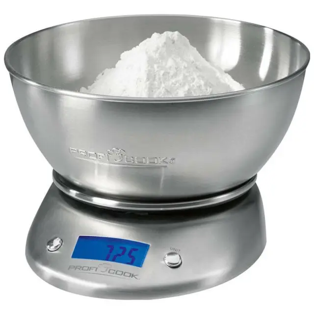 Bascula de cocina precision digital acero inox. tazón 5 kg balanza funcion tara