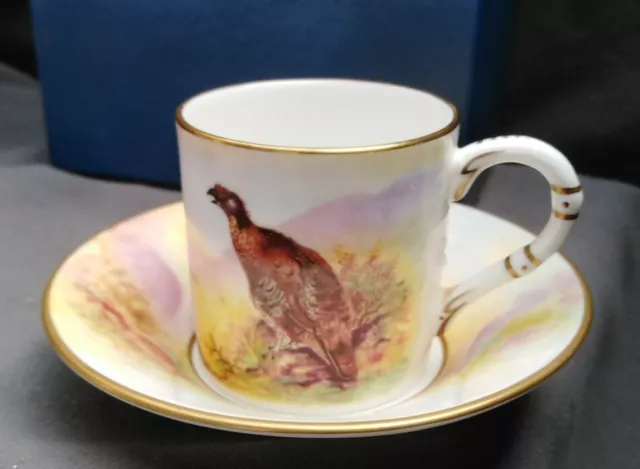 Cup & Saucer James Stinlon Game Birds Connoisseur Collection Royal Worcester 2