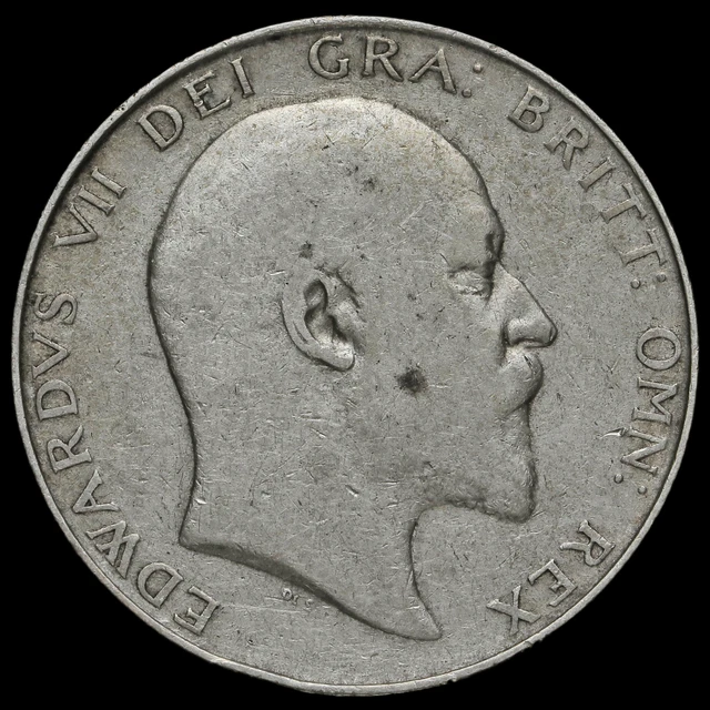 1907 Edward VII Silver Half Crown, Fine