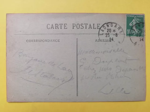 CPA 02 - LAON Aisne RUE du CHANGE et la POISSONNERIE Écrite en 1924 2