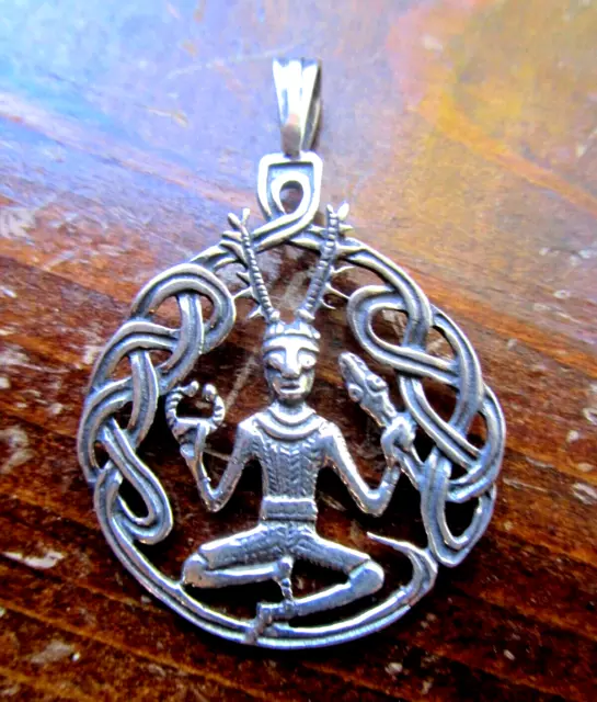 Cernunnos .925 Sterling Silver Ancient Pagan Forest Occult Deity Pendant