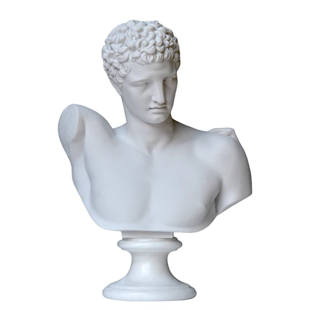 BUSTE HERMÈS SCULPTURE en albâtre dieu grec ancien conducteur d'âmes dans le EUR 57,73 - FR