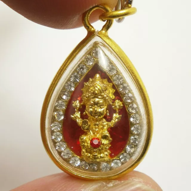 Maa Lakshmi Laxmi Devi Hindu Goddess Rich Lucky Blessed Pendant Amulet Necklace