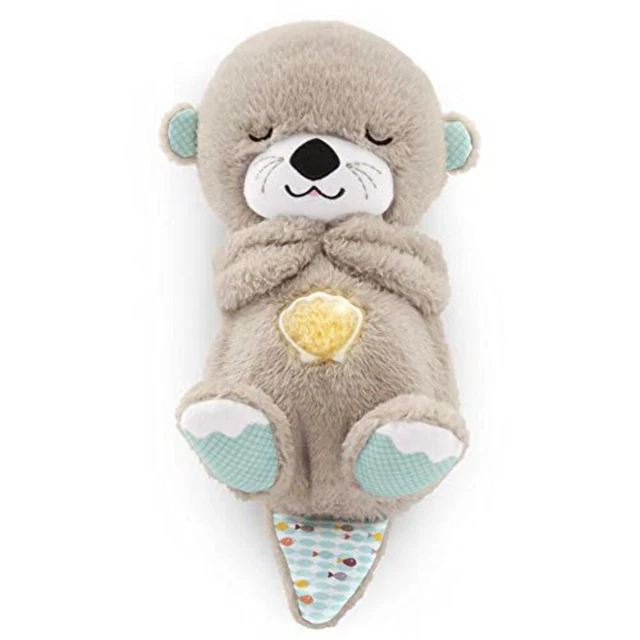 Fisher-Price Soothe 'N Snuggle Otter, Portable Plush Baby Toy with Music, Sounds