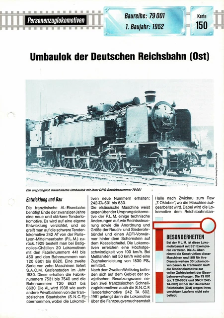 BAUREIHE 79 001 Umbaulokomotive Deutsche Reichsbahn (Ost
