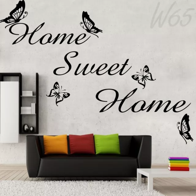 Sweet Home Butterfly Around Wall Art Quote Bedroom Decal Vinyl Sticker