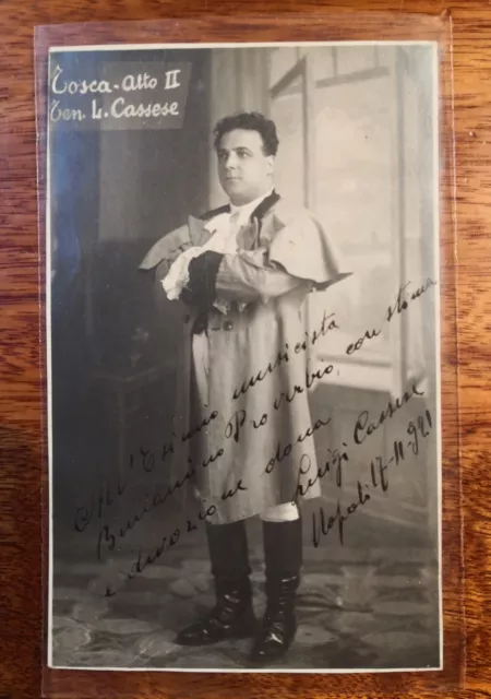 Luigi Cassese Autografo Tenore Lirica Autograph Hand Signed 1921