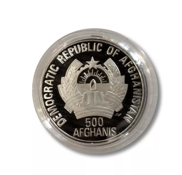 Gedenk Münze Silber, Italien Fußball-WM '90, Afghanistan 500 Afghans geprägt '89
