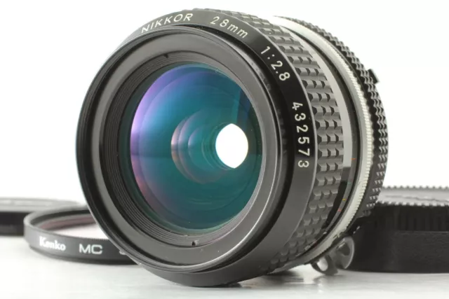 [N MINT] Nikon Ai Nikkor 28 mm f/2.8 Lente gran angular Montura F con tapas...