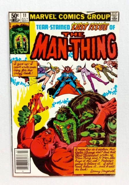 The Man-Thing #11 - 1981 Marvel Comics Final Issue! Chris Claremont Dr. Strange