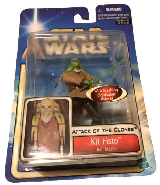 Kit Fisto Jedi Master Attack Of The Clones 3,75" Star Wars Sigillato Hasbro 2002