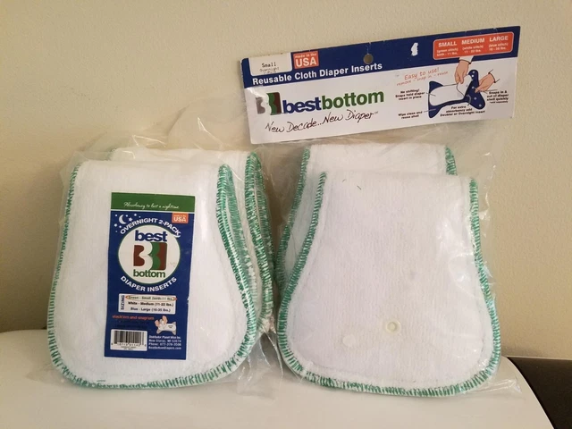 Best Bottom Overnight Cloth Diaper Inserts Size Small Stay Dry Lot of 4 NEW