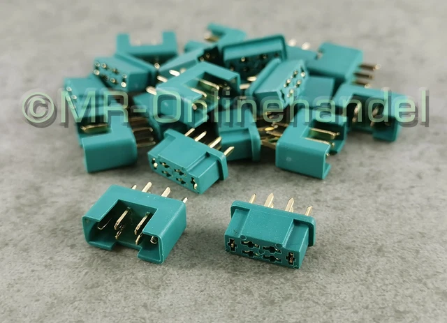 10 Paar MPX-Stecker 6-polig, 35A – Vergoldete Kontakte Für RC-Modelle | Mini-Stecker Für Lipo-Batterien, ESC, Motor