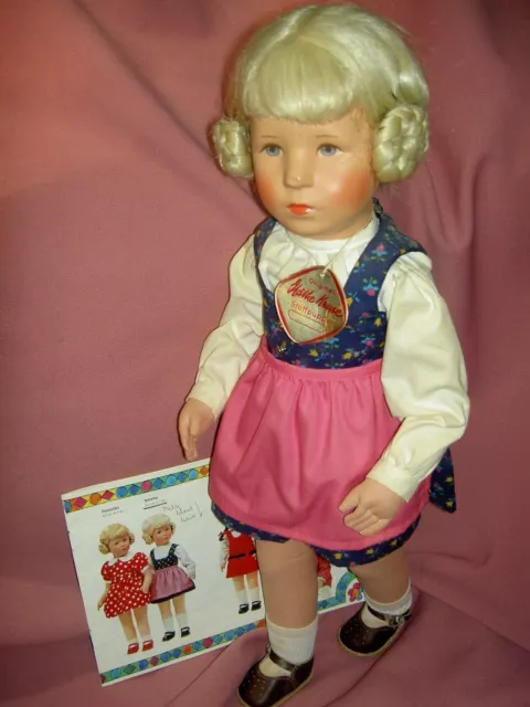 1969 vintage German Kathe Kruse 20" Annette girl doll all original, stamped feet