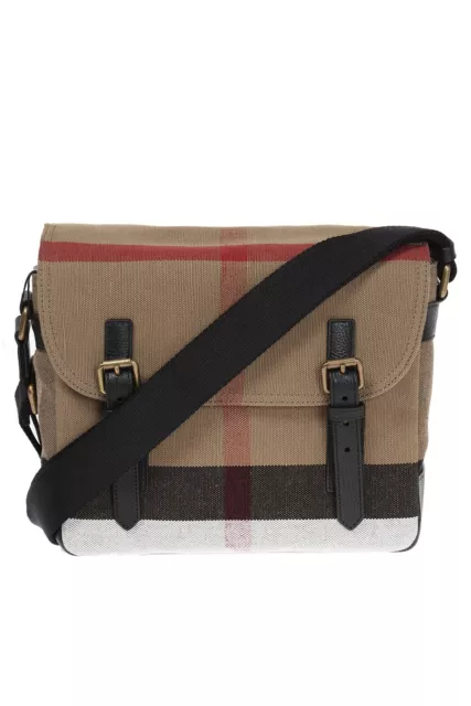 NWT Authentic Burberry Canvas Check Baildon Messenger Camera Cross Body Bag