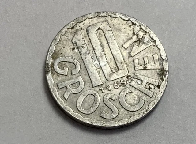 Austria, 1965 10 Groschen Coin