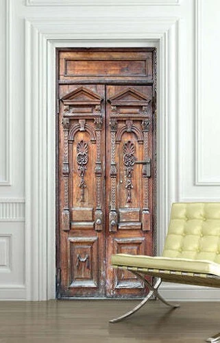 Decoración Adhesivo Puerta Antiguo Oscuro Pegatinas Lavable PVC Varios Tamaños