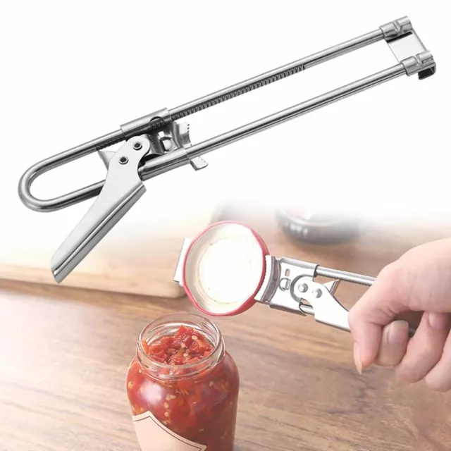 Bottle Opener Multifunctional Beer Adjustable Stainless Steel Jar Lid Gripper