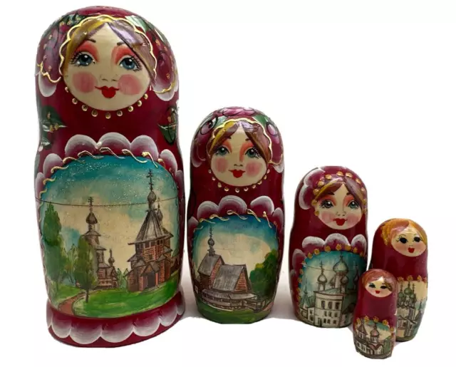 Matroschka 5tlg. Matreschka Babuschka  handgemalt Russland  neu, 18cm