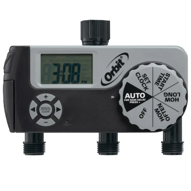 Orbit 56233D 3-Outlet Digital Watering Timer, 3 valves