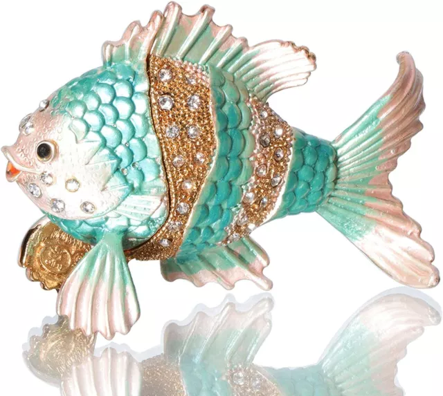jewelry Box Animal Fish Trinket Multicolor Metal Ring Small Modern Girl Crystals